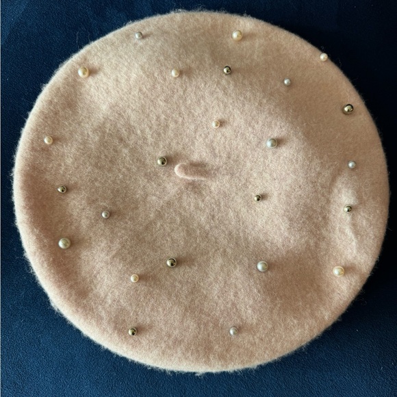 Time & Tru. Set of 2 Pearl Embellished Berets. Camel and Pink. NWOT. - Picture 1 of 6